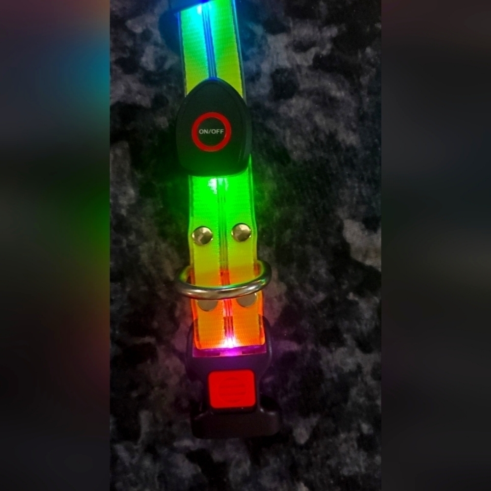 Light Up Leash and Collar with 3 Modes, USB charger Included - Picture 7 of 8